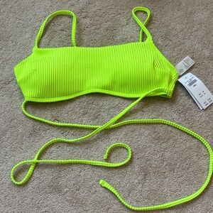 Hollister Neon Lime Ribbed Bikini Top